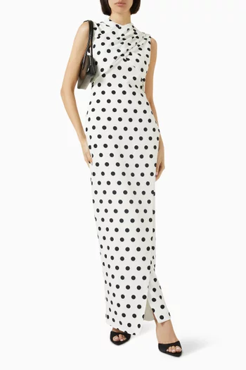Celeste Polka-dot Gown in Recycled Polyester Blend