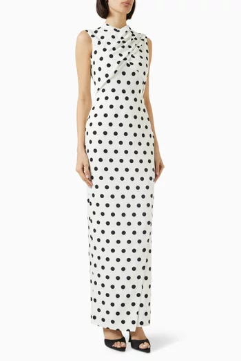 Celeste Polka-dot Gown in Recycled Polyester Blend