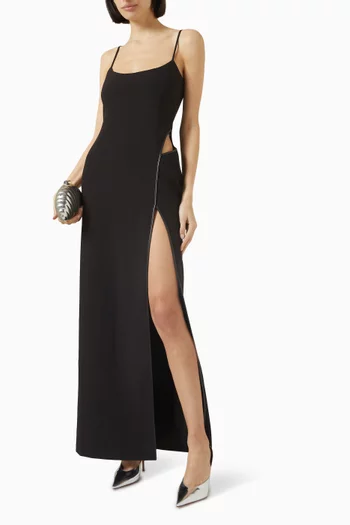 Neena Slit Maxi Dress in Recycled Polyester Blend