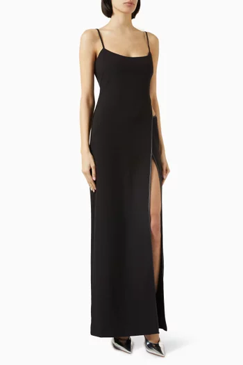 Neena Slit Maxi Dress in Recycled Polyester Blend