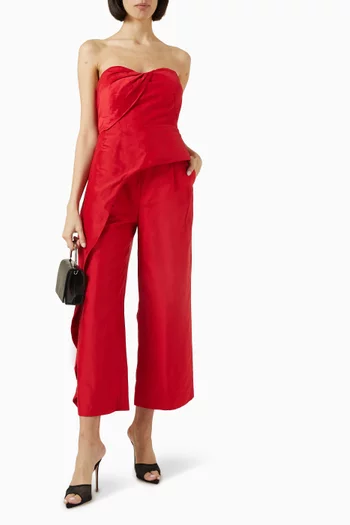 Hayden Crop Straight-leg Pants in Taffeta