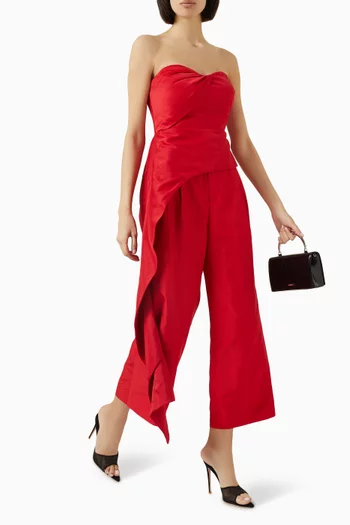 Emelie Peplum Top in Taffeta