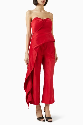 Emelie Peplum Top in Taffeta