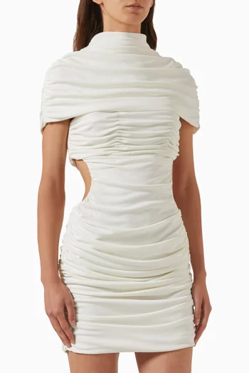 Terra Ruched Mini Dress in Matte-jersey