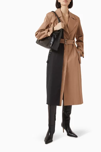 Ryder Colourblock Trench Coat in Cotton