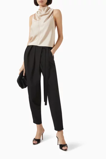 Raven Halterneck Top in Satin