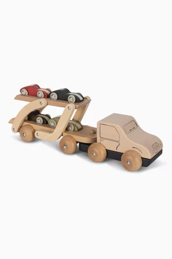 Car Carrier Toy Set in Wood