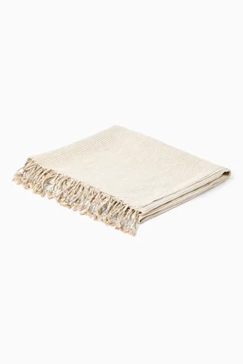 Lightweight Striped Throw in Linen