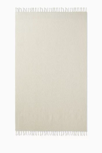 Lightweight Striped Throw in Linen