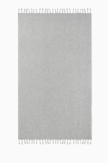 Lightweight Striped Throw in Linen