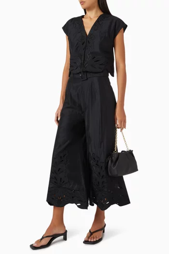 Kabibe Flared Pants in Satin