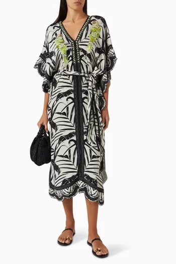 Parrot Oasis Kaftan in Crepe