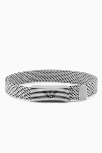 Eagle Logo Mesh Bracelet in Stainless Steel