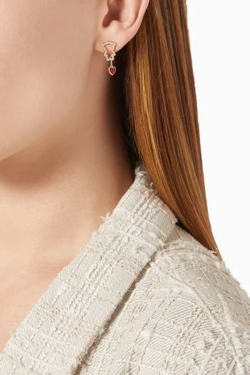 Crystal Drop Earrings in 14kt rose gold-plated brass