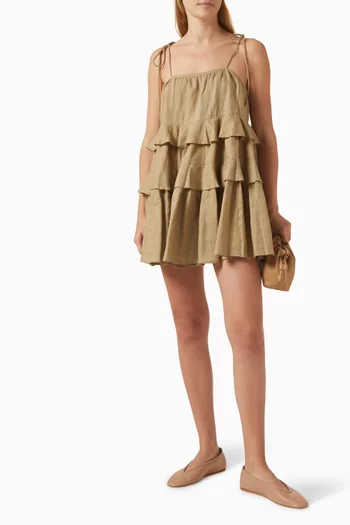 Astrid Tiered Dress in Linen