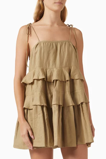 Astrid Tiered Dress in Linen