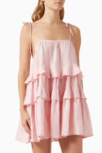 Astrid Tiered Dress in Linen