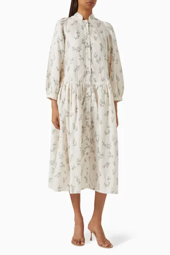 Liesel Midi Dress in Linen