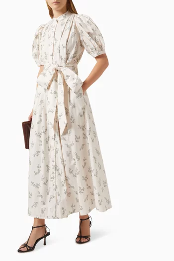 Adaline Belted Dress in Cotton
