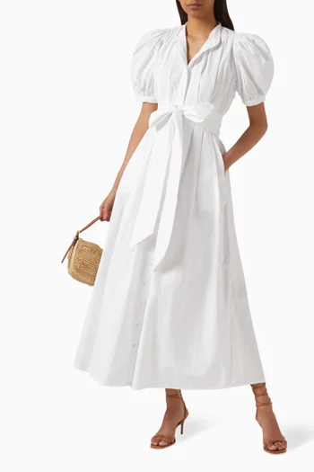Adaline Belted Dress in Cotton