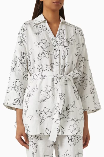 Lora Belted Tunic in Linen