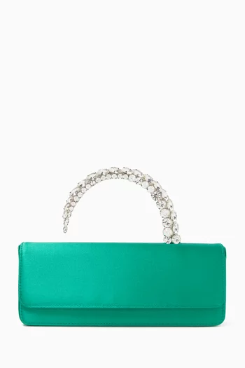 Malika Top Handle Clutch in Satin