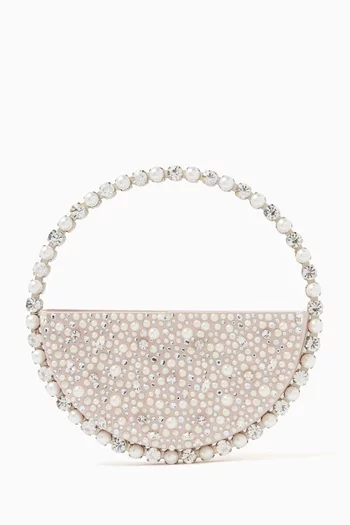 Eternity Pearl-embellished Top-handle Bag in Satin