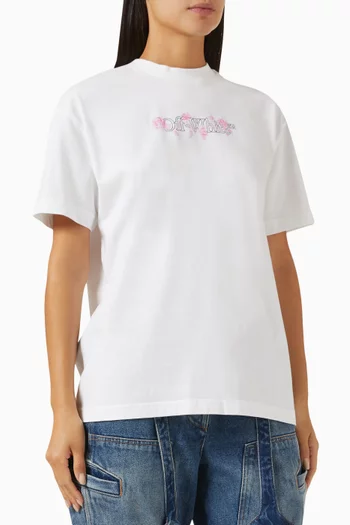 Bookish Rose-print T-shirt in Cotton