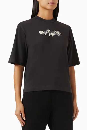 Bookish Rose-print T-shirt in Cotton