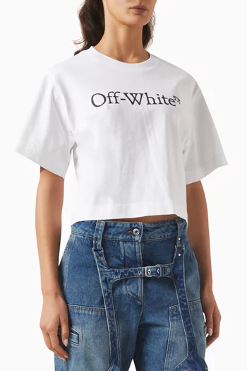 Bookish Crop Logo T-shirt in Cotton