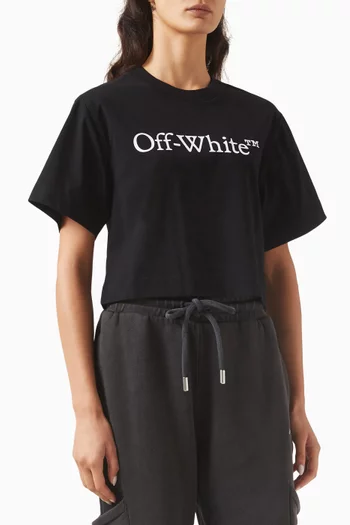 Bookish Crop Logo T-shirt in Cotton