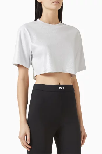 Ribbed Crop T-shirt in Cotton