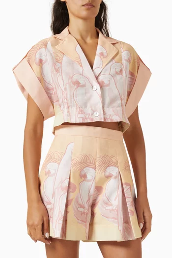 Guayaba Cropped Shirt in Linen