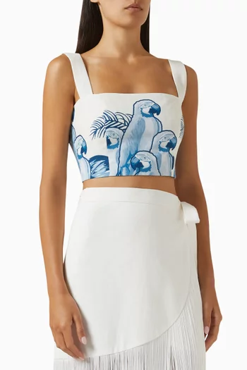 Sotavento Cropped Top in Linen Blend