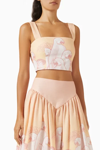 Sotavento Cropped Top in Linen Blend