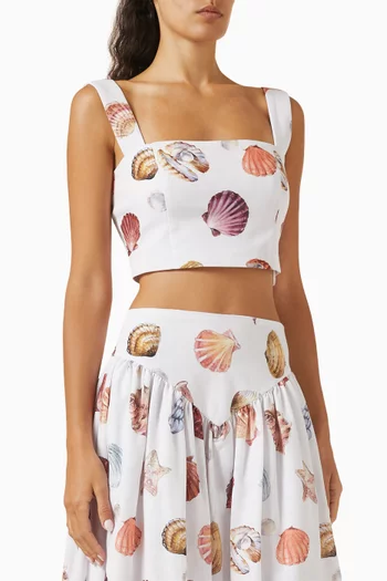 Sotavento Cropped Top in Linen Blend