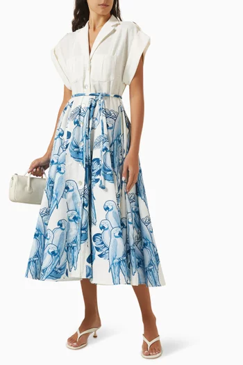 Guayaba Midi Shirtdress in Linen
