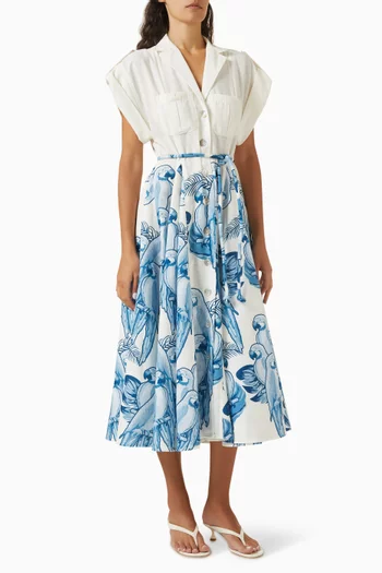 Guayaba Midi Shirtdress in Linen