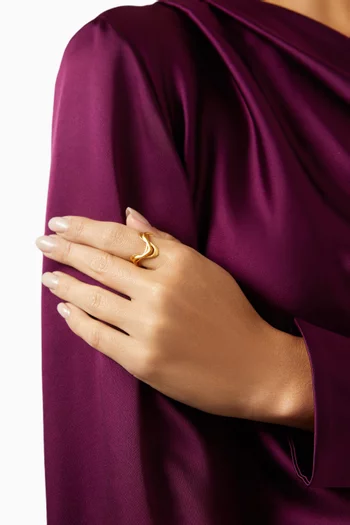 Ripple Ring in 18kt Gold-plated Brass