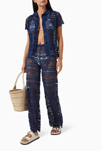 High-waist Pants in Lace