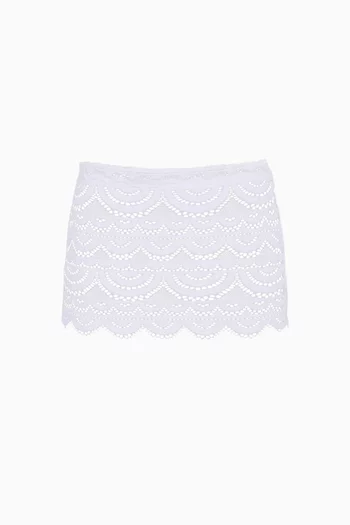 Maycee Mini Skirt Cover-up in Sheer Lace
