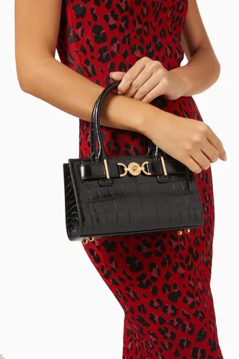 Small Medusa '95 Tote Bag in Croc-embossed Leather