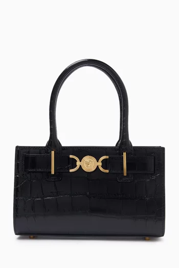 Small Medusa '95 Tote Bag in Croc-embossed Leather