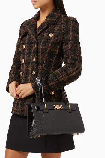 Medium Medusa '95 Tote Bag in Croc-embossed Leather