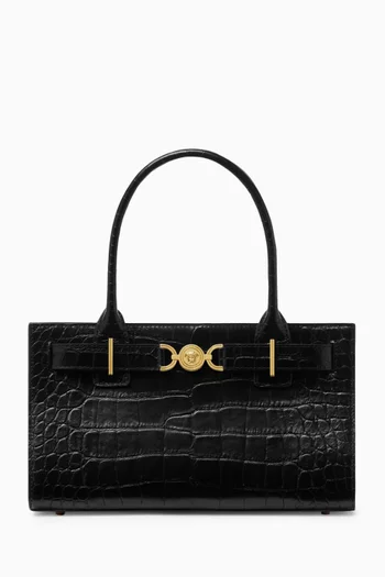 Medium Medusa '95 Tote Bag in Croc-embossed Leather