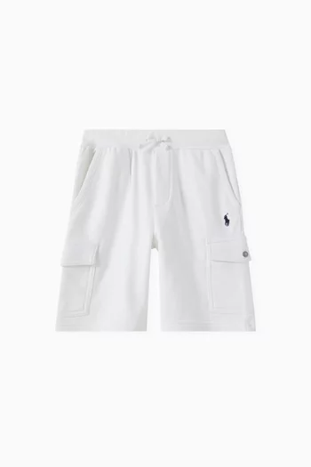 Embroidered-pony Cargo Shorts in Cotton-blend