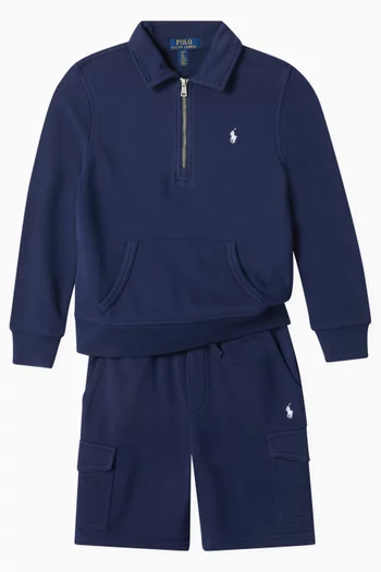 Embroidered-pony Cargo Shorts in Cotton-blend