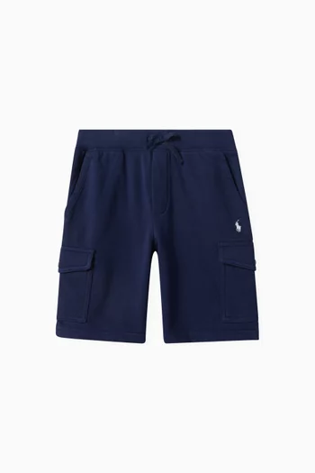 Embroidered-pony Cargo Shorts in Cotton-blend