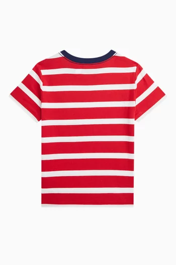 Striped Logo T-shirt in Cotton-jersey