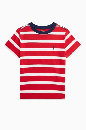 Striped Logo T-shirt in Cotton-jersey